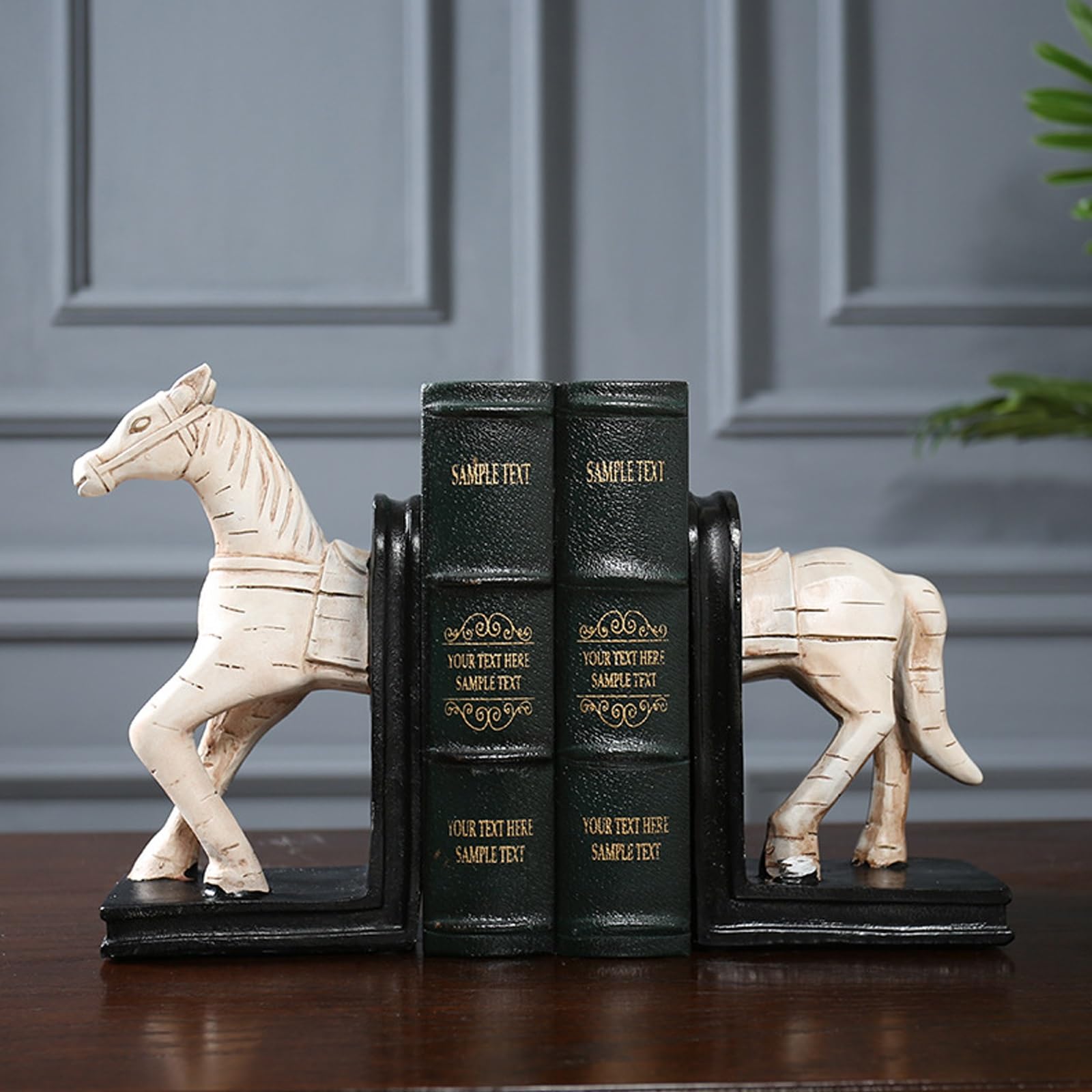 Amazon.com: ERdbar Horse Bookends, White Galloping Horse Bookends